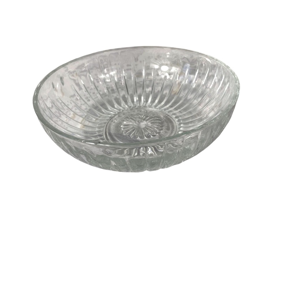 Vintage E.O. Brody Co. Clear Glass‎ Ribbed Bowl 6.5" x 2.25" Cleveland Ohio
